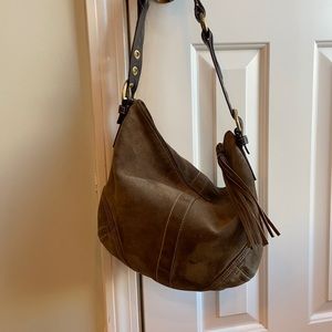 Vintage Suede Coach Hobo Bag